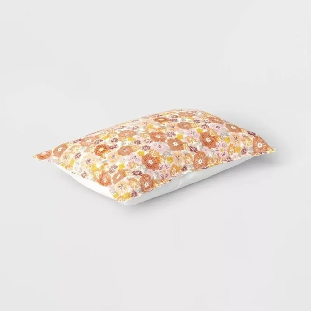 Target Room Essentials Printed Cotton Embroidery Lumbar Throw Pillow Red‎ 2024